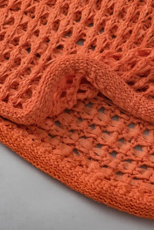Orange Open Knit Sweater Pretty Little Patriot