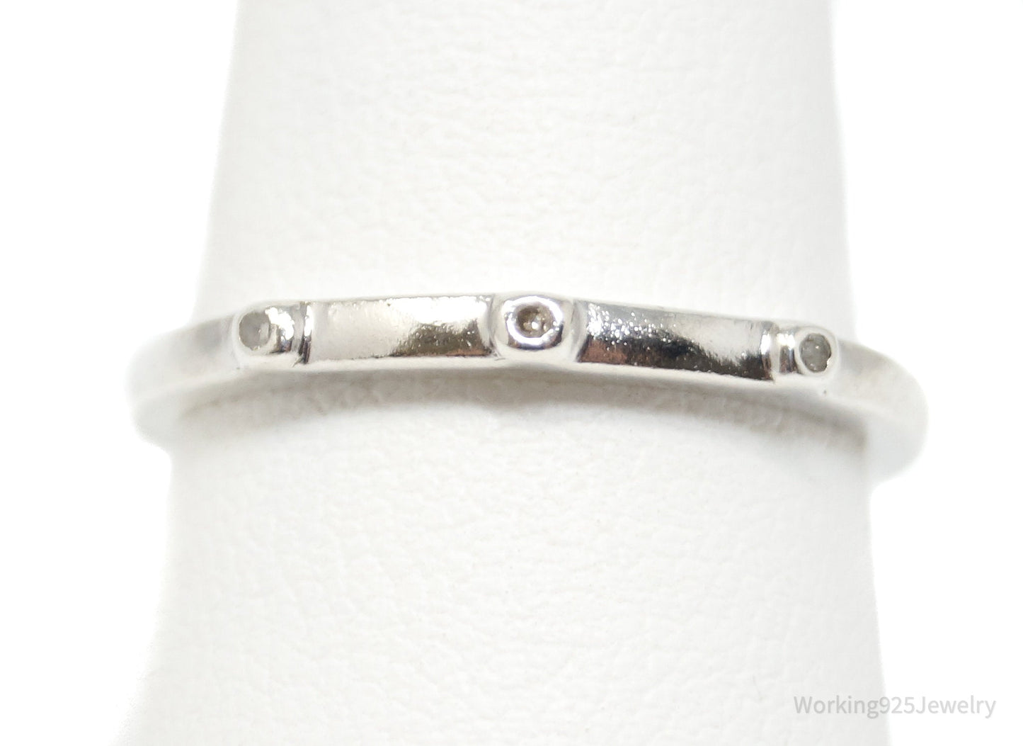 Vintage Designer Heng Ngai Diamond Sterling Silver Ring - Size 6.75 Working 925 Jewelry