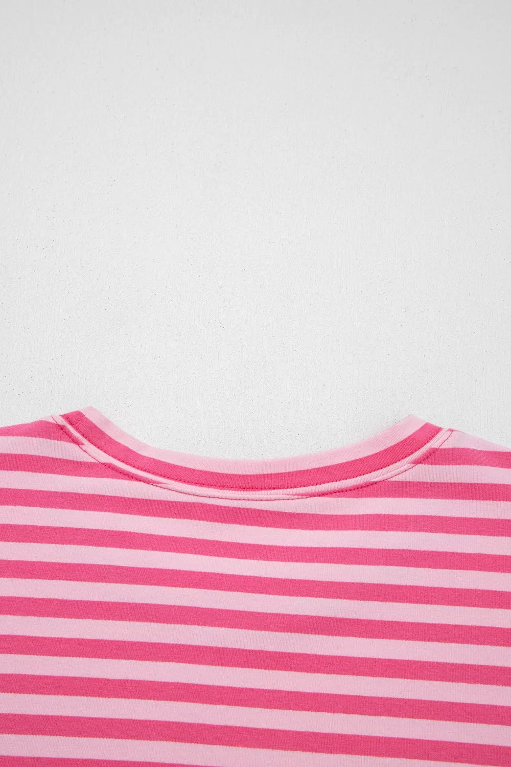 Stripe drop shoulder round neck top and buttoned straight pants two-piece set by Plush Fashion Hub, stylish casual outfit.