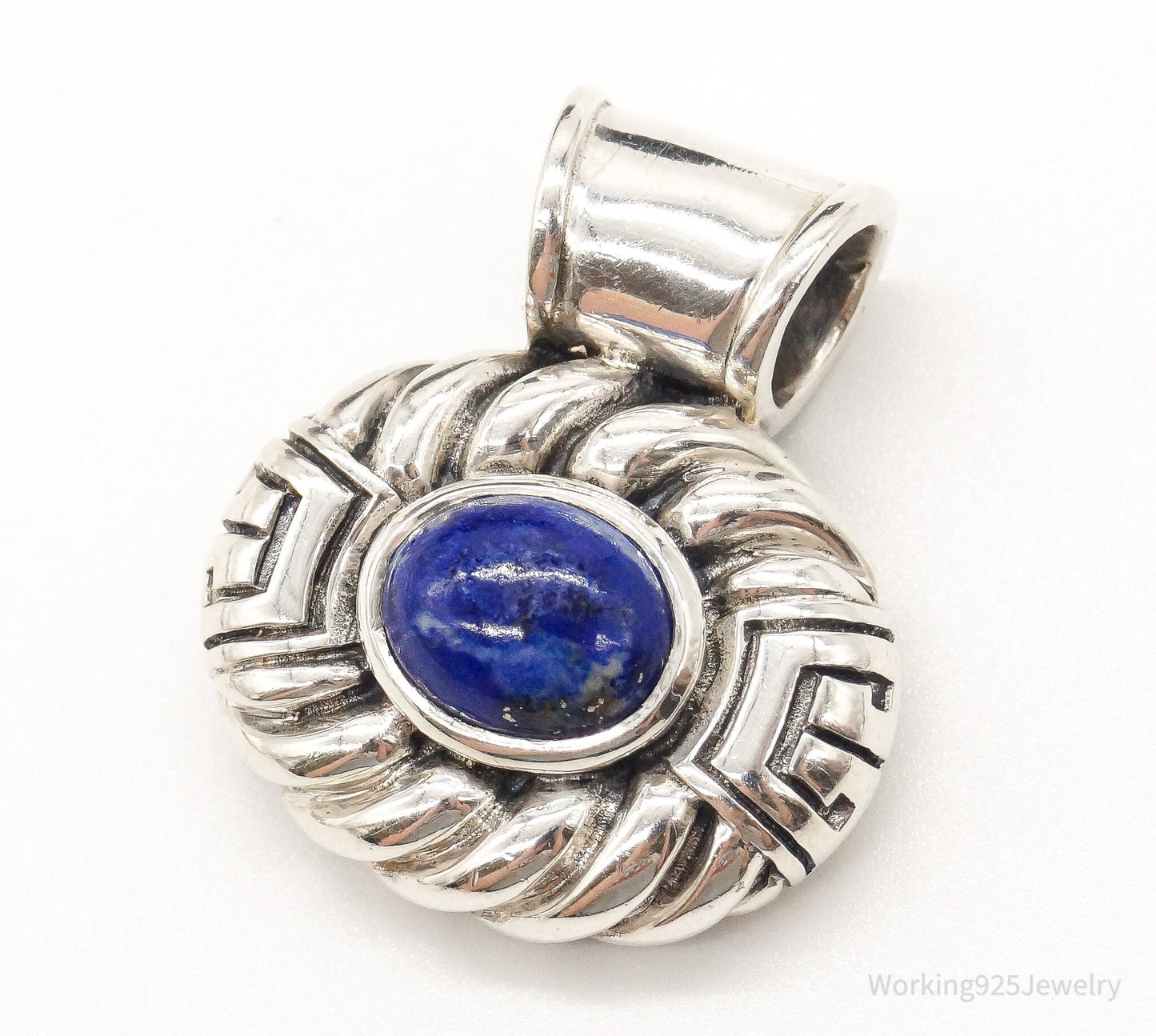 Designer CNA Blue Lapis Lazuli Sterling Silver Pendant Working 925 Jewelry