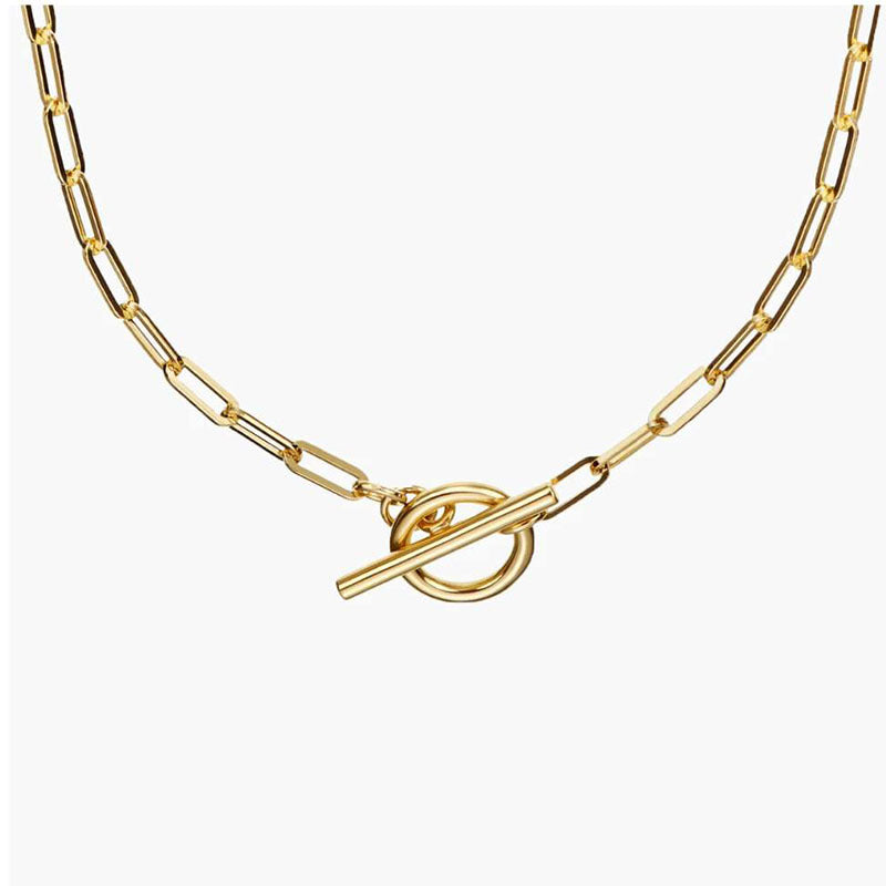 Stainless steel chain necklace from Plush Fashion Hub featuring a sleek, polished design on a white background.