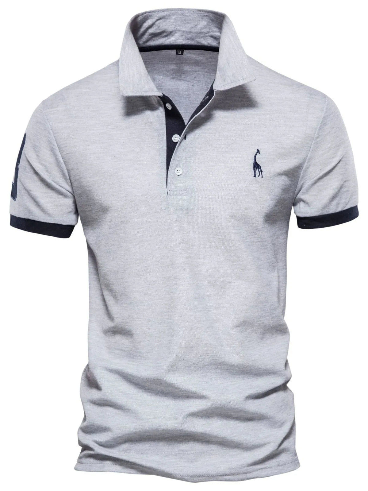 Men's plus size polo shirt with contrast trim from Trendsi, showing the classic polo collar and short sleeves in a full size fit.