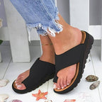 European and American flat toe casual women's beach sandals by LadyShow.Store with open-toe design and comfortable flat sole.