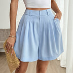 Women’s wide-leg casual shorts by Plush Fashion Hub, showing relaxed fit, lightweight fabric, and stylish design for comfortable summer wear.