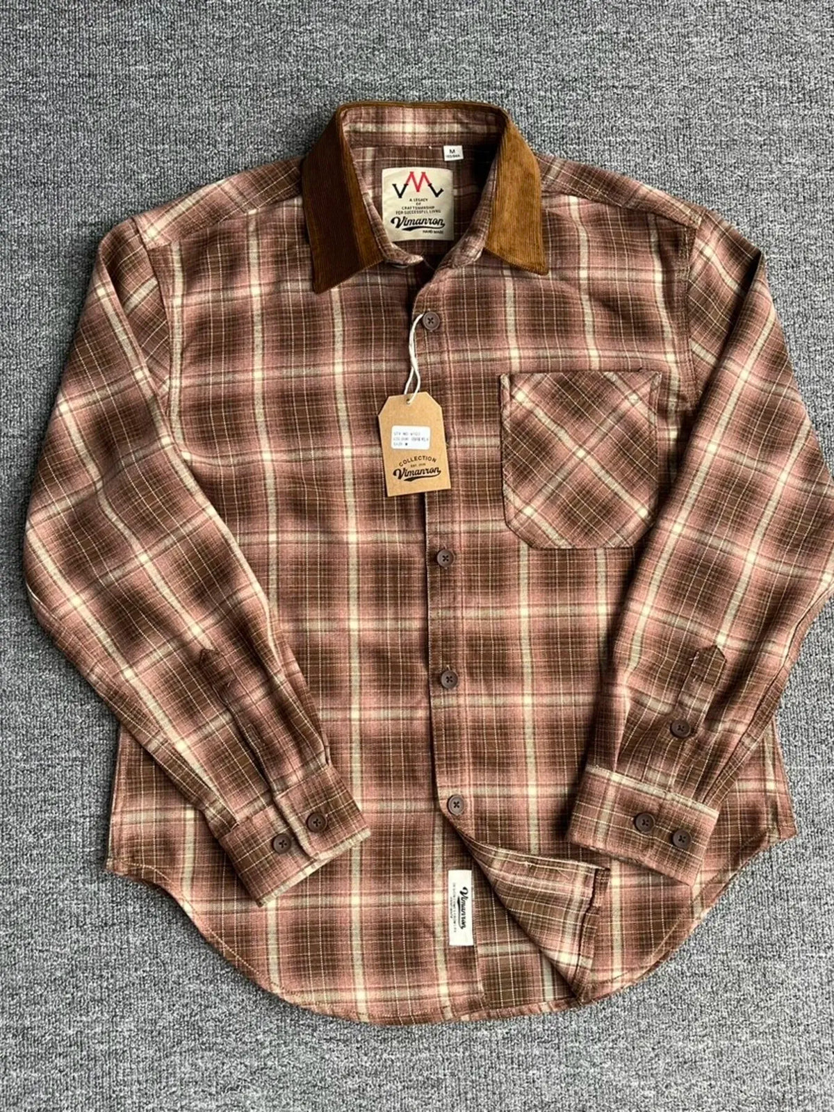 Plus size men's plaid button-up shirt by Plush Fashion Hub, showing the oversized fit and classic checkered pattern.