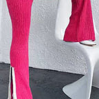 Women’s casual color-block two-piece set by FitiqueFit, featuring a relaxed top and matching pants in vibrant color blocks.