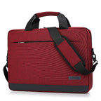 Pi-Mart computer briefcase with shoulder strap, featuring a sleek design and multiple compartments for business essentials.
