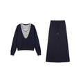 Cozy Chic Faux Two-Piece Hoodie and Drawstring Skirt Set