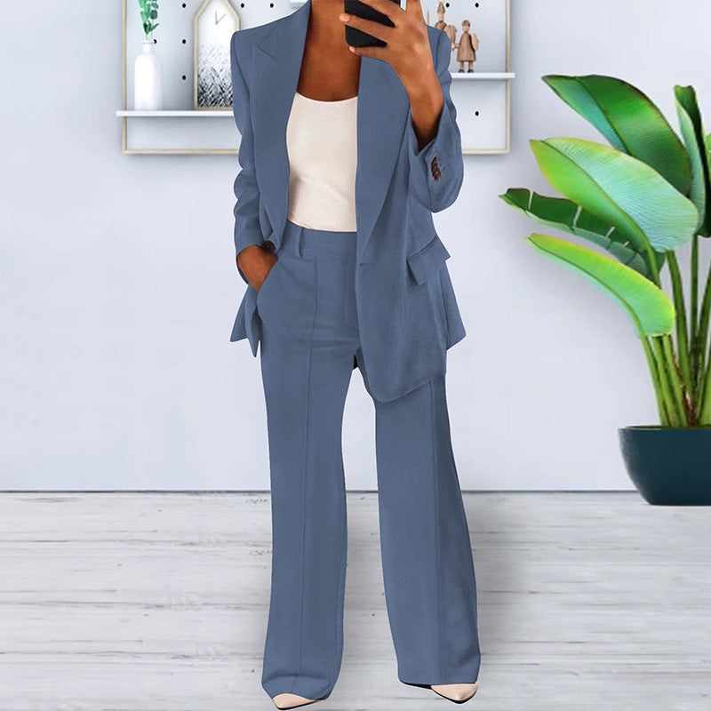 Sophisticated Notched Collar Slim Fit Blazer