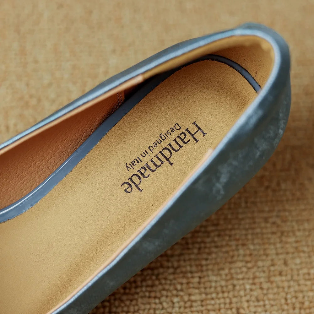 Elegant women's genuine leather heels with metal toe cap from Plush Fashion Hub, featuring a stylish and sophisticated design.
