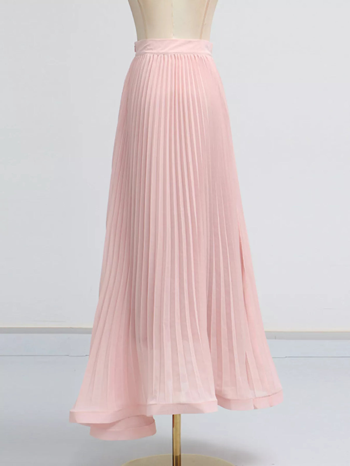 Plush Fashion Hub frill lapel collar top and pleated skirt set, two-piece outfit featuring a stylish blouse with ruffle details and matching skirt.