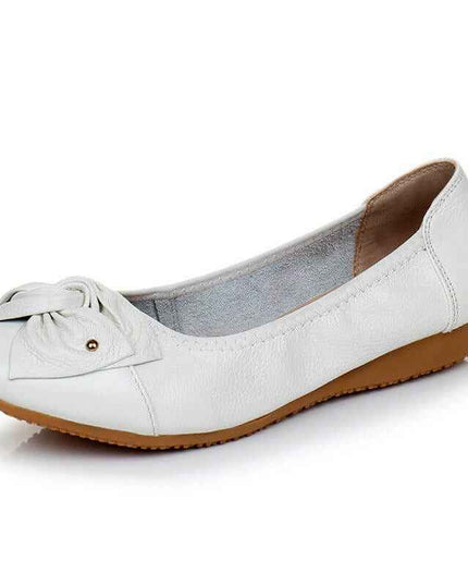 Leather Low-cut Comfortable Soft Soled Flats Shoes - Plush Fashion Shop #