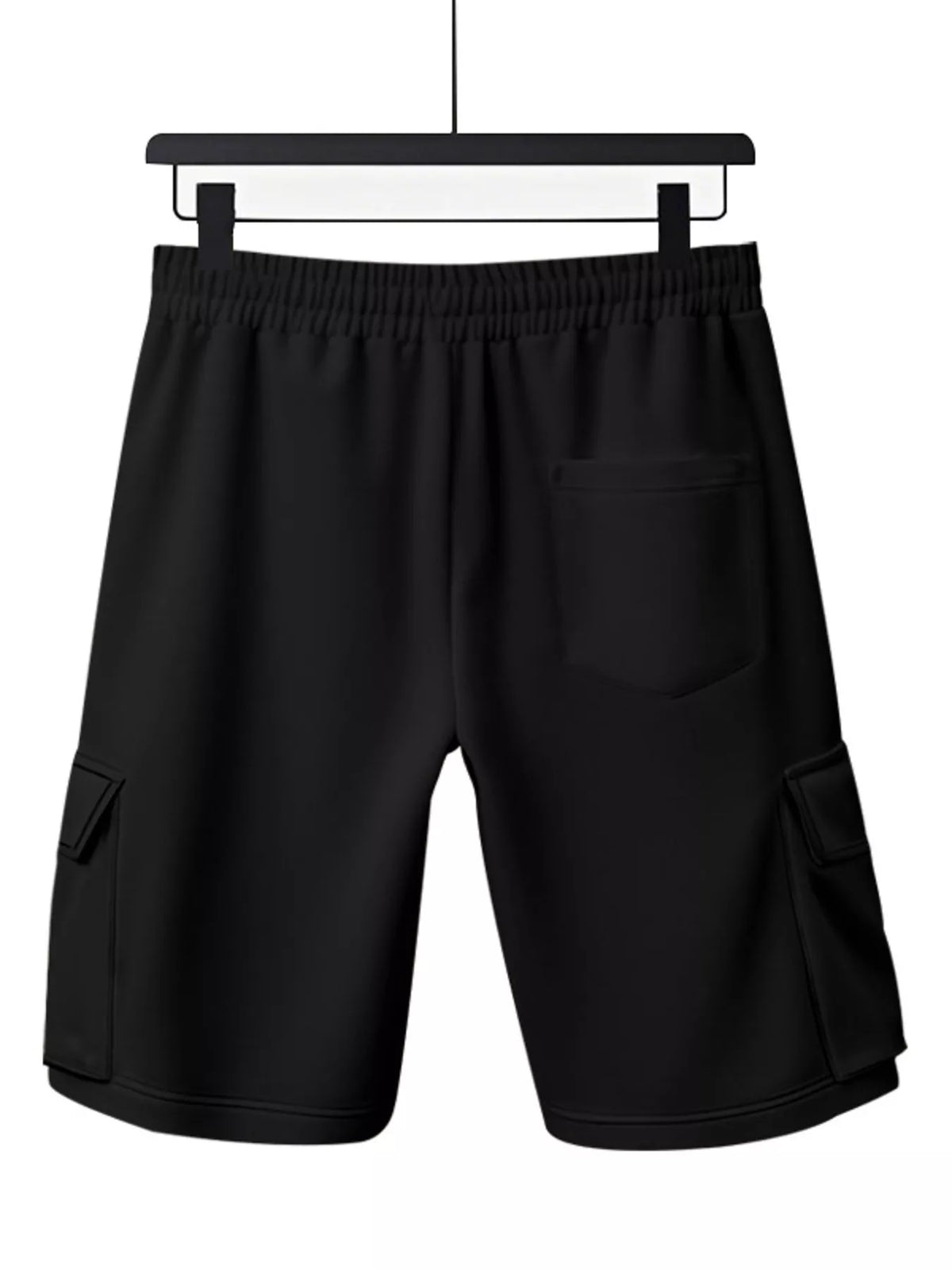 Plus size men's drawstring pocketed shorts from Plush Fashion Hub, featuring a comfortable fit and casual style.