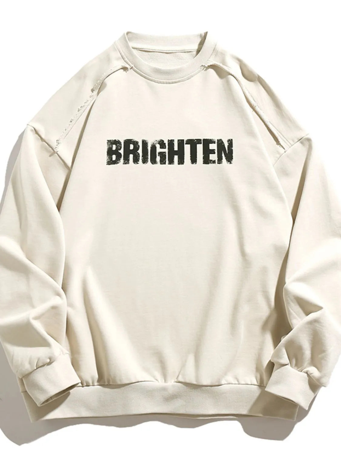 Men's long sleeve sweatshirt with letter graphic, round neck style, from Trendsi, shown in a casual fit and design.