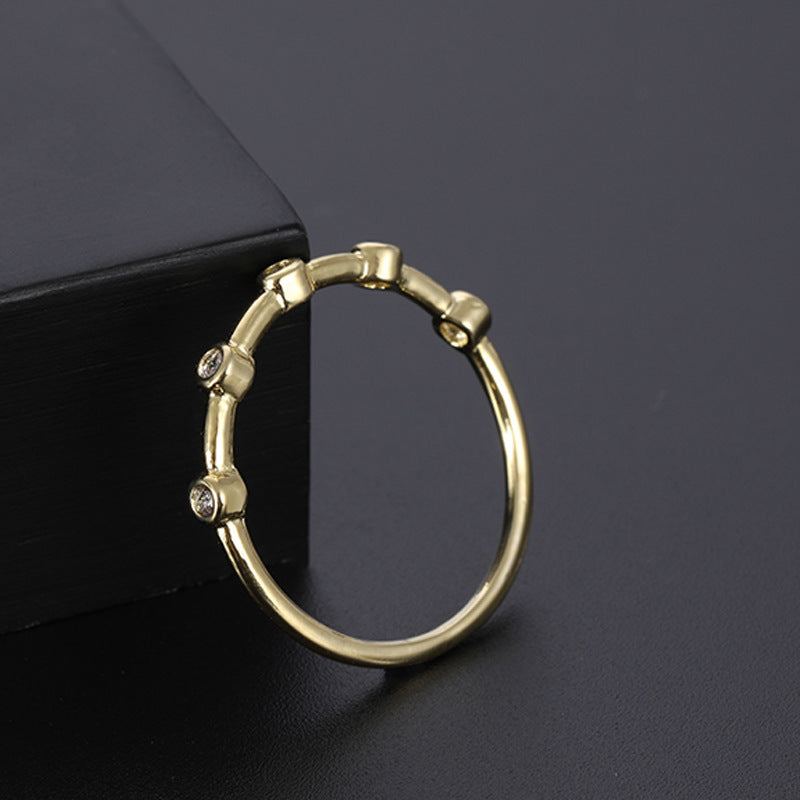 Gold Ring Zirconium Diamond Wedding Style Minimalist TailElevate your style with our Gold Ring Zirconium Diamond. Crafted with quality copper and electroplated with 14K gold, this European and American style ring features EaringsPlush Fashions ShopPlush Fashion Shop