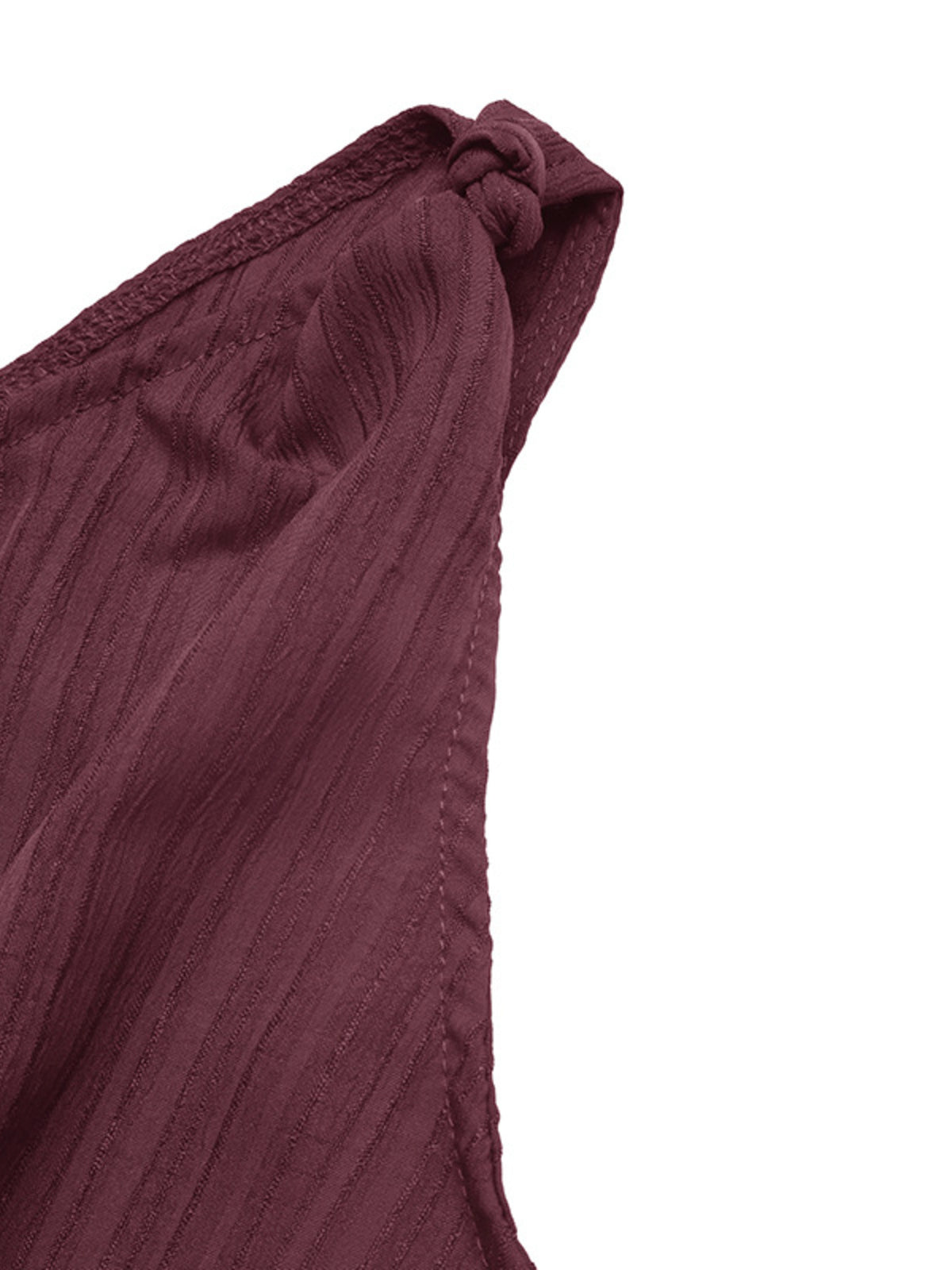 Plush Fashion Hub one-shoulder tie-waist polyester romper jumpsuit displayed in a stylish, modern design.