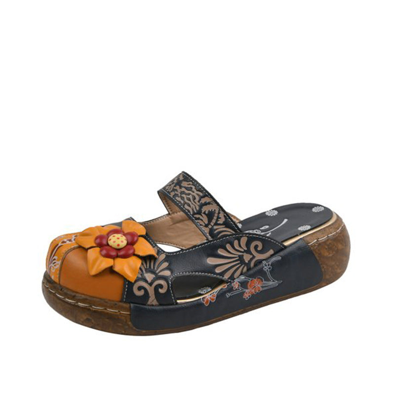 Colorful LadyShow.Store summer flat toe sandals with thick bottoms and candy-colored designs for women.
