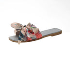 Women’s summer flat slippers with bow detail, trendy women’s sandals by Trendy Attic Store01, perfect for casual summer wear.