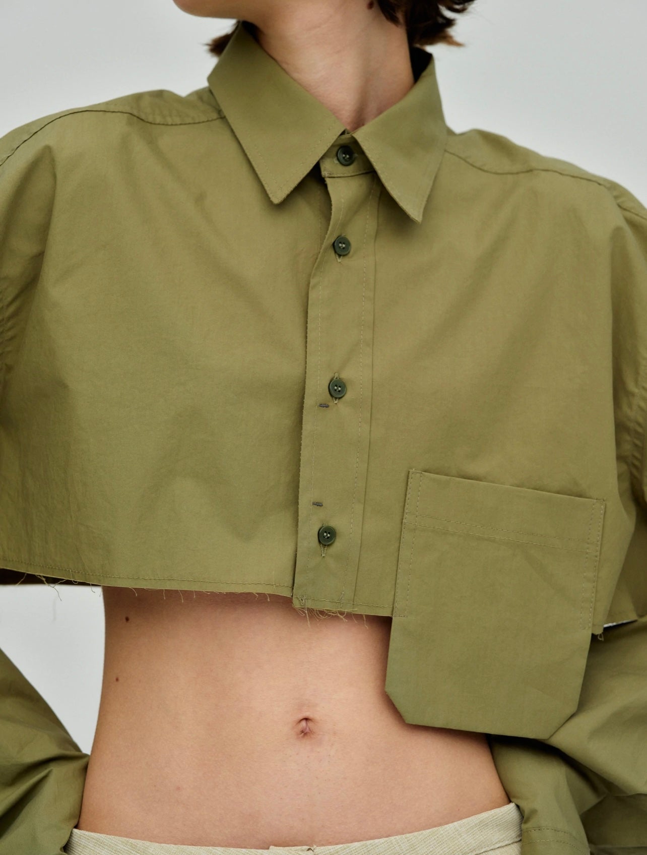 Collared Pocket Mult Color Autumn Bell Sleeve Pullover Office Blue Solid Color All Matching Clothes Bella Mia