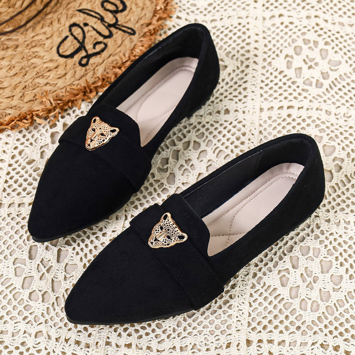 Point toe slip-on footwear by Trendsi, featuring a sleek design and comfortable fit, shown in a stylish close-up image.