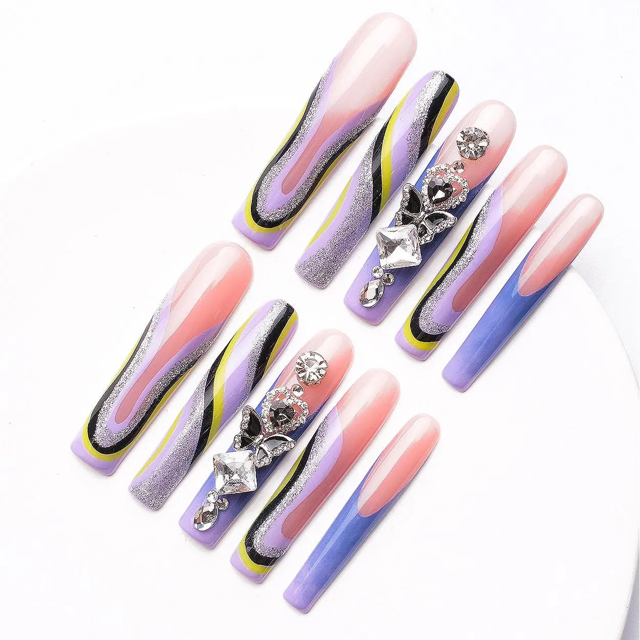1068 Handmade Nail Wear Nail Art Reusable Press on Nails False Nails Plush Fashion Hub 29.90