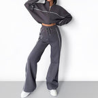 Eprolo relaxed tie-waist hoodie and jogger tracksuit set, two-piece casual athletic wear with drawstring hoodie and matching pants.