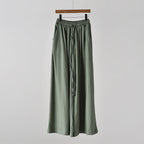 Bella Mia cotton linen wide-leg yoga pants with artistic stone-washed finish, casual summer spring women’s linen pants.