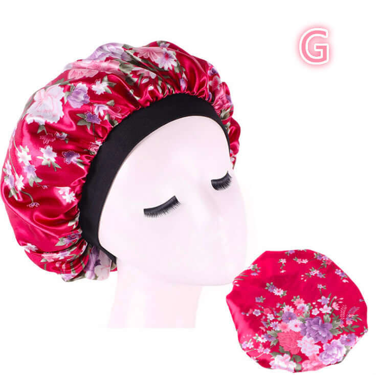 Beauty print Satin silk Bonnet sleep night capTransform your sleep routine with our Beauty print Satin silk Bonnet! Made with a luxurious blend of polyester and spandex, this bonnet is perfect for all seasons. SBonnetPlush Fashion ShopPlush Fashion ShopBeauty print Satin silk Bonnet sleep night cap