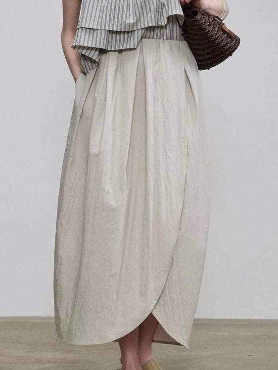 Asymmetric Slit Skirt Plush Fashion Hub