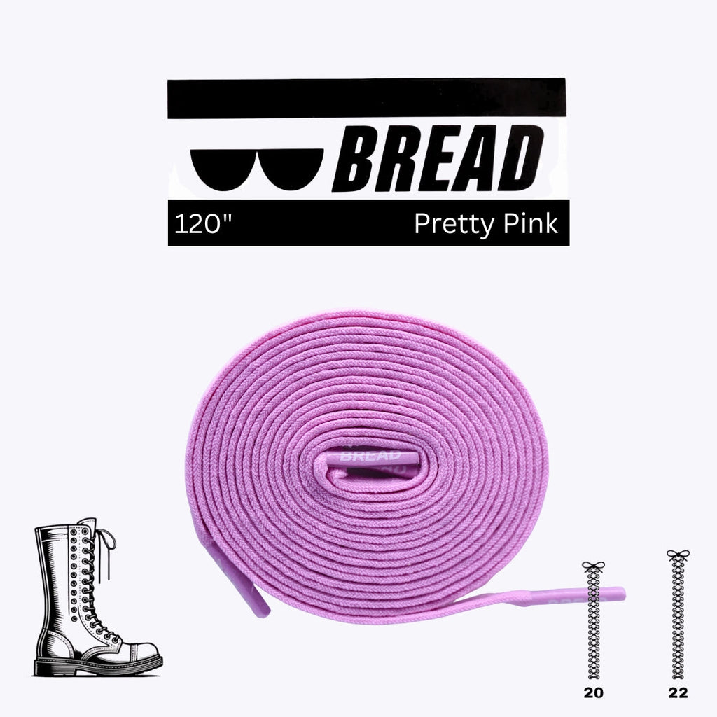 Pink elastic shoelace by Bread, showing a close-up of the soft, stretchy laces designed for easy slip-on shoes.