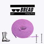 Pink elastic shoelace by Bread, showing a close-up of the soft, stretchy laces designed for easy slip-on shoes.