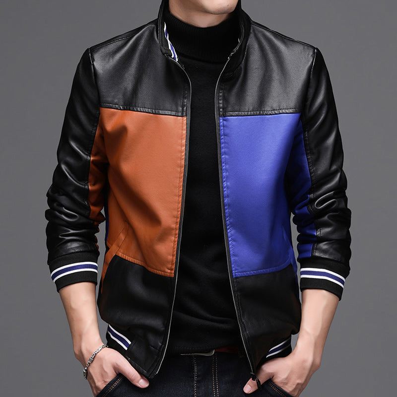 Leather men's casual jacket - Plush Fashions Shop 