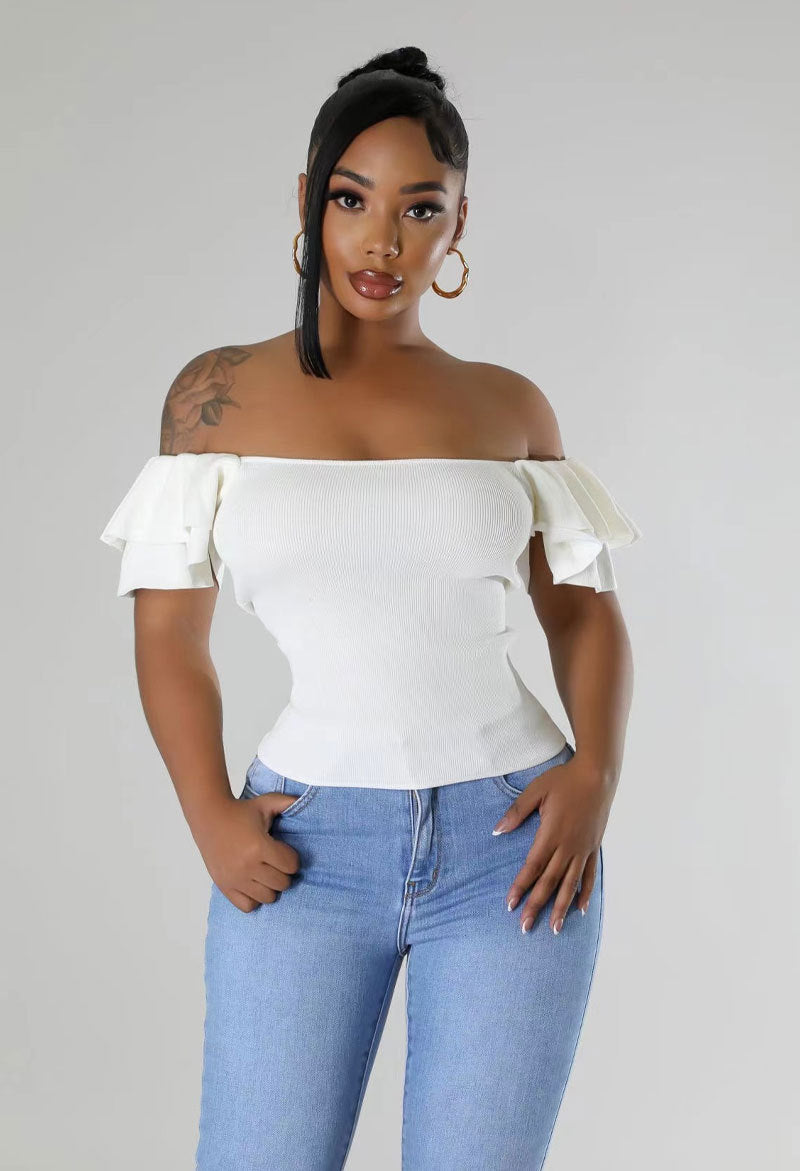 Casual women's short sleeve T-shirt from Plush Fashion Hub, featuring a comfortable and stylish fit for everyday wear.