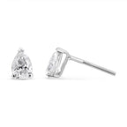14K white gold pear-shaped diamond stud earrings with lab-grown diamonds, F-G color, VS2-SI1 clarity, Bids.com.