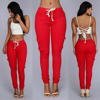 Women's multi-bag casual pantsElevate your style with our Women's multi-bag casual pants! Made of high-quality cotton, these fitted trousers feature a comfortable middle-waisted design and a stylPantsPlush Fashions ShopPlush Fashion Shop