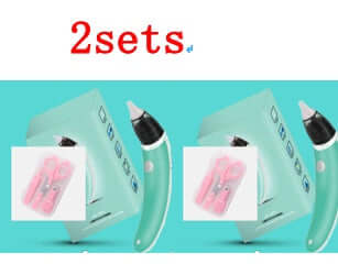 Two sets of children's nasal aspirators with soft silicone tips and a storage kit for easy use and safety.