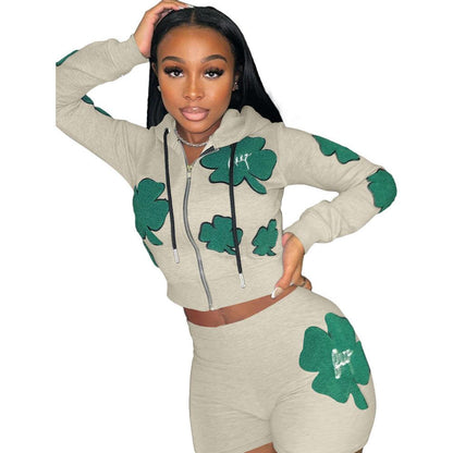 Women's Sports Two-piece Set Short SuitThis stylish two-piece set features vibrant printing, soft and comfortable cotton blend fabric, and a range of trendy colors to choose from. Perfect for active women2 piece short setPlush Fashions ShopPlush Fashion Shop