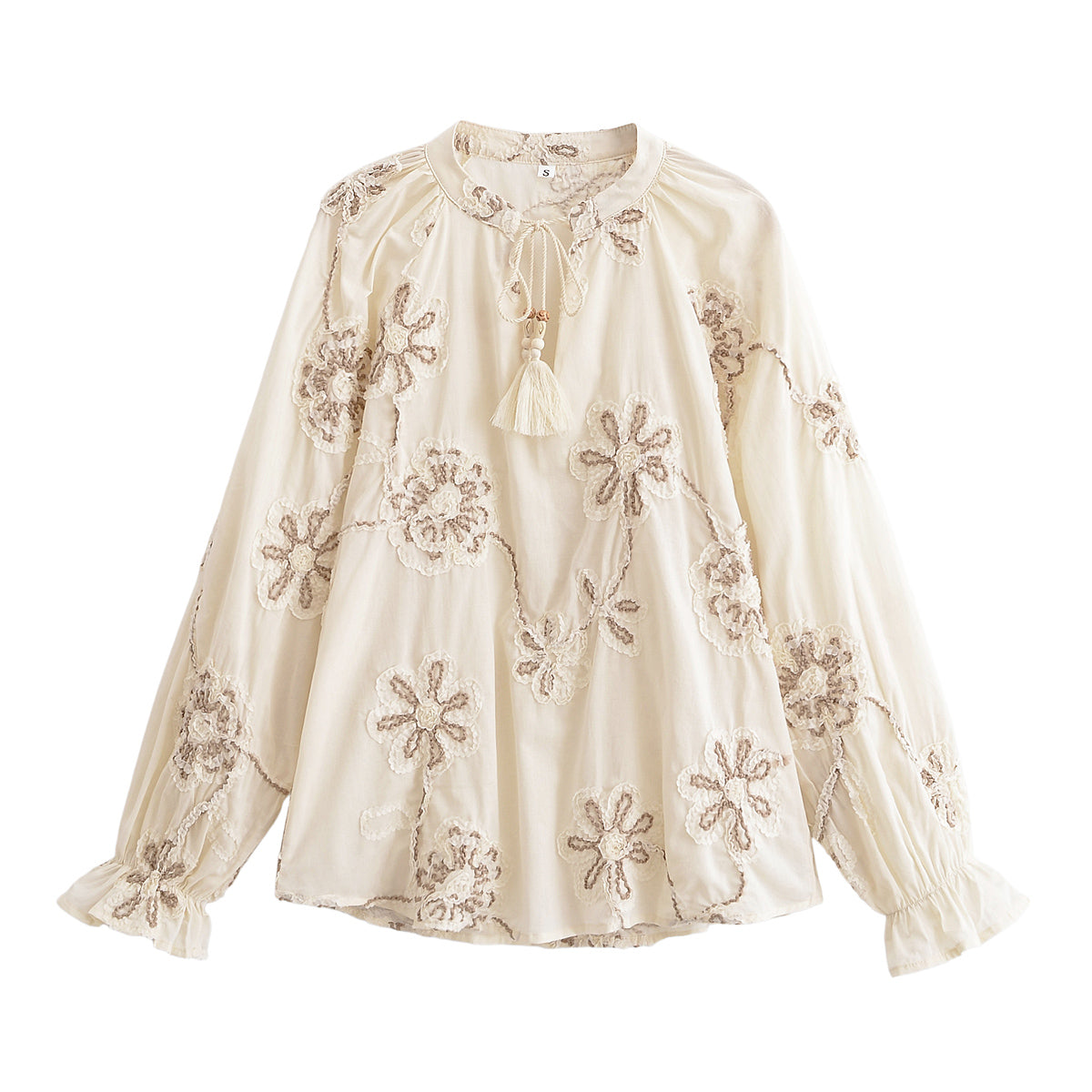 Colorful floral-embroidered mini shirt for women by Bella Mia, perfect for spring fashion.