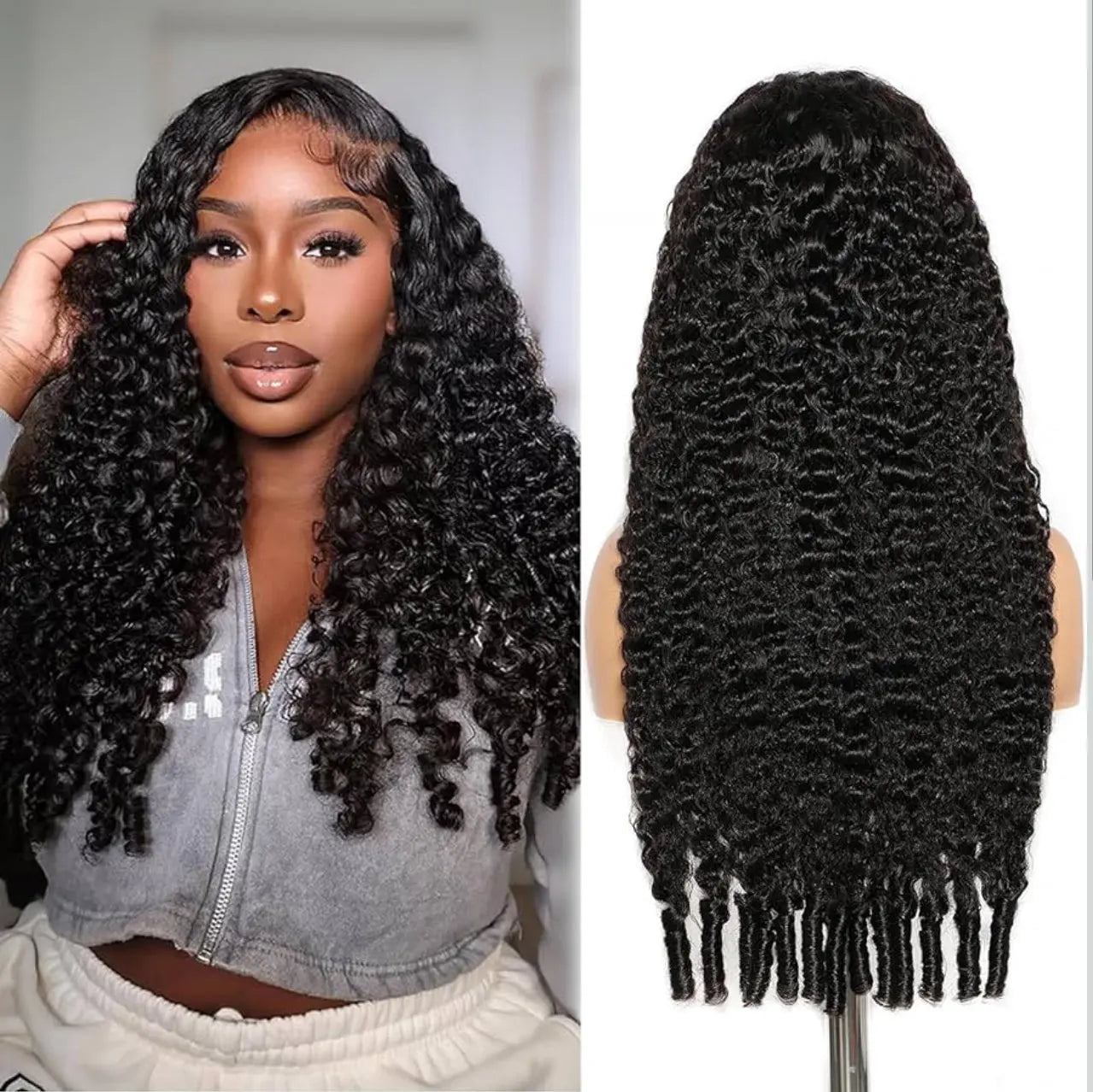 13x6 Full Lace Frontal Burmese Curly Wig – 180% Density, 100% Human Hair AURORE LUXURE