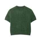 Bella Mia women's autumn knitwear with round neck, short sleeves, and single-breasted design, paired with stylish bottoms.