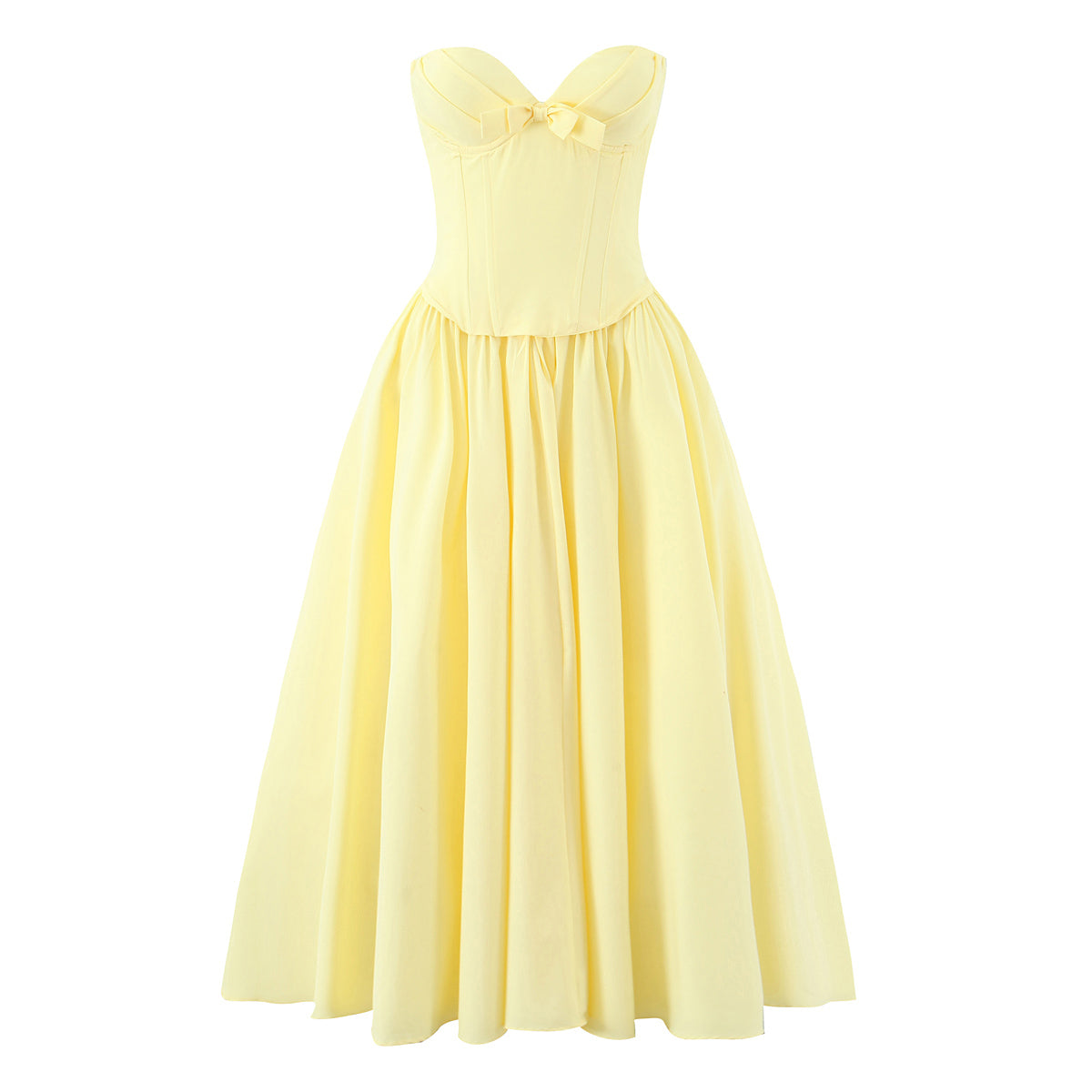 Women Elegance Lace up Tube Top Boning Corset Steel Bracket Ruo Dress Bella Mia