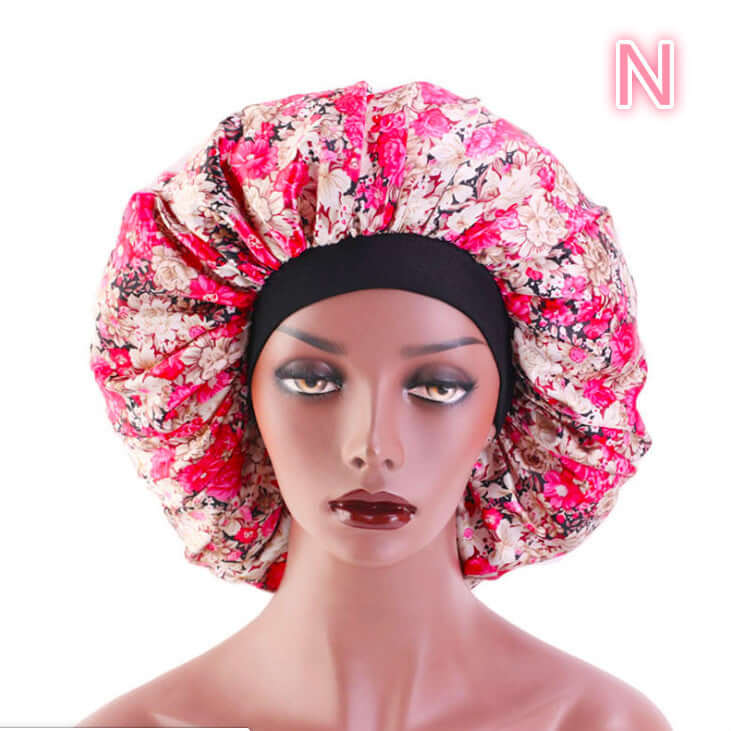 Beauty print Satin silk Bonnet sleep night capTransform your sleep routine with our Beauty print Satin silk Bonnet! Made with a luxurious blend of polyester and spandex, this bonnet is perfect for all seasons. SBonnetPlush Fashion ShopPlush Fashion ShopBeauty print Satin silk Bonnet sleep night cap