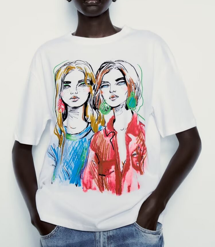 Women’s summer casual printed T-shirt by Plush Fashion Hub, loose fit, all-matching design, perfect for a relaxed, stylish look.