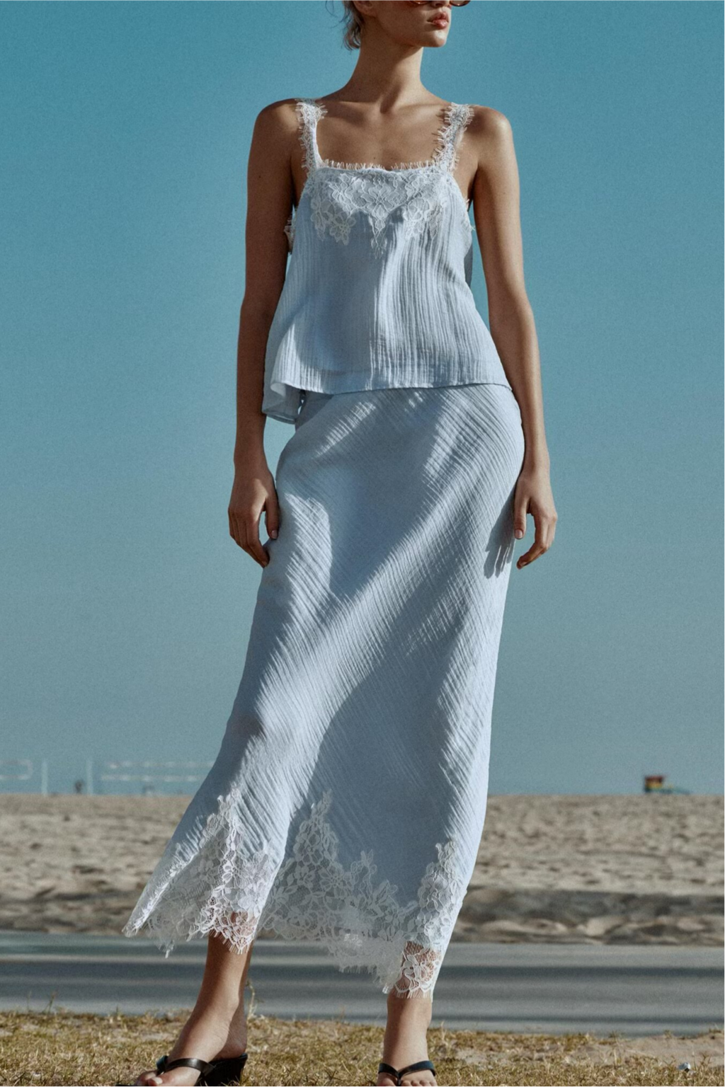 Women’s lace short top and midi skirt set from Plush Fashion Hub, stylish western-inspired lace clothing ensemble.