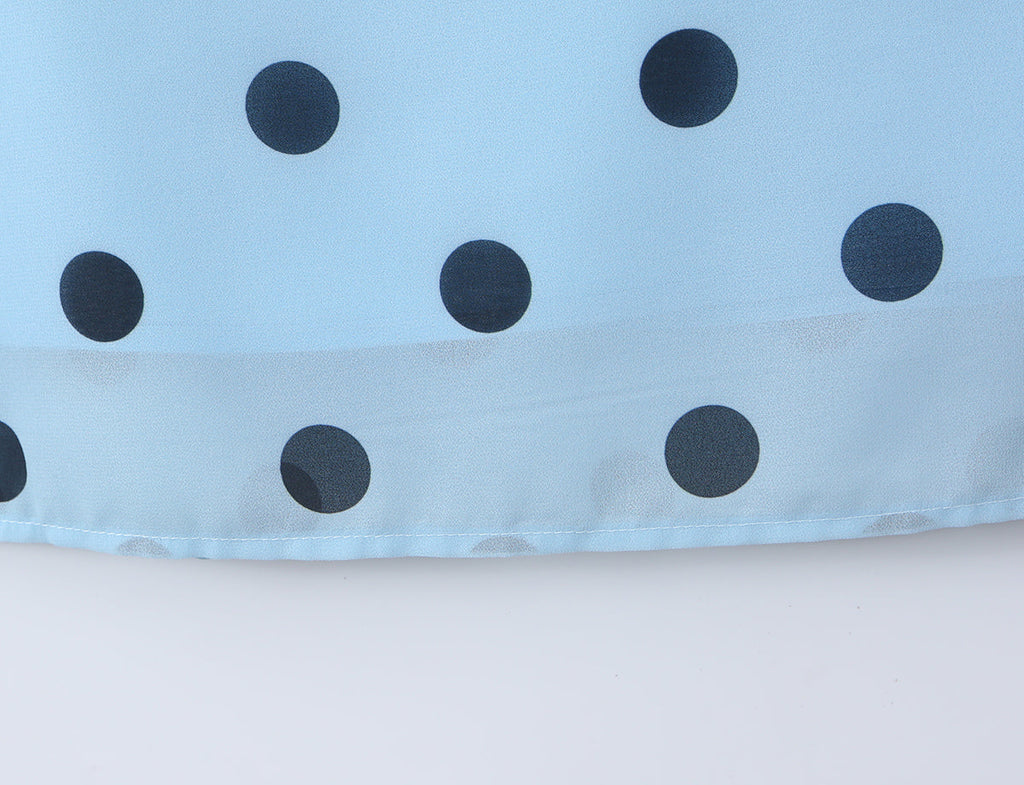 Pink polka dot backless maxi dress for women with lace-up design, tight waist, vintage style, by Plush Fashion Shop.