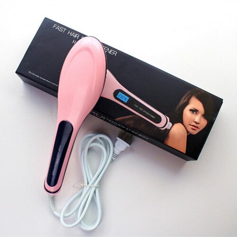 Paddle Brush Hair Straightener - Plush Fashions Shop 