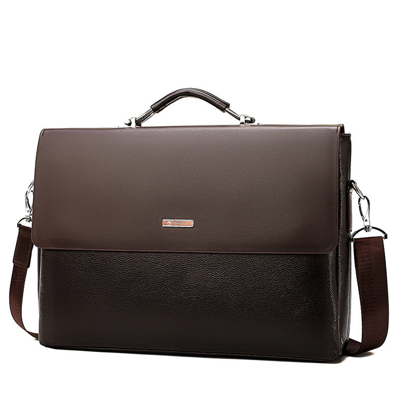 Large capacity men's Pi-Mart horizontal business briefcase with handle for professional use.