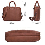 Pi-Mart multifunctional leather men's business briefcase with handles and a sleek design, suitable for professional use.