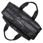 Pi-Mart leather men's large business handbag with sturdy handles and spacious interior, ideal for professional use and travel.