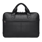 Leather men's large business handbag by Pi-Mart, showing its spacious design, sturdy handles, and professional style.